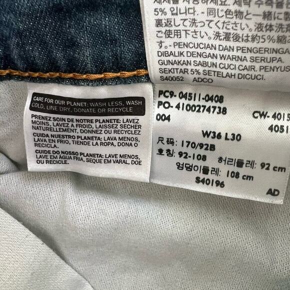 Levi's 501 Jeans Mens Size 36x30 Blue Original Straight Dark Wash Denim - Picture 7 of 11